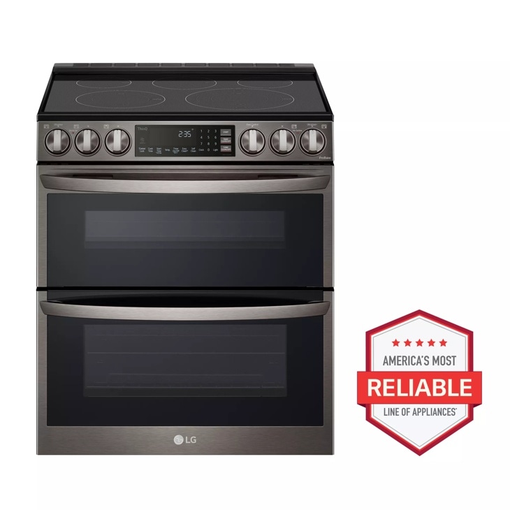 LG 7.3 cu. ft. Smart Electric Double Oven Slide-in Range with InstaView, ProBake Convection, Air Fry, and Air Sous Vide