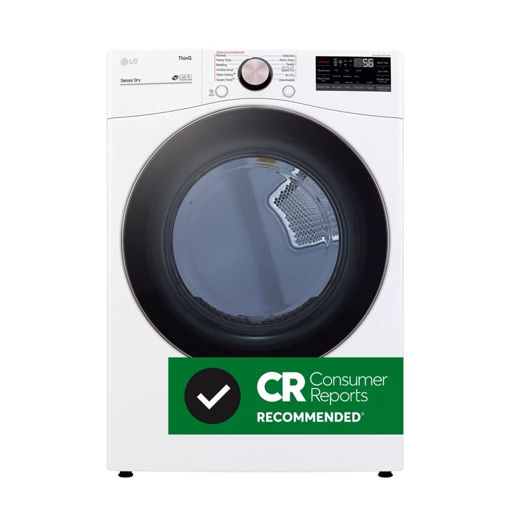 LG 7.4 cu. ft. Ultra Large Capacity Smart wi-fi Enabled Front Load Electric Dryer with TurboSteam and Built-In Intelligence