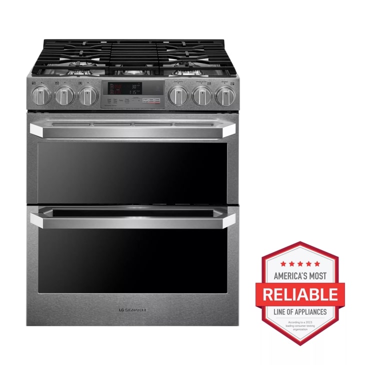 LG Signature LG SIGNATURE 7.3 cu. ft. Smart Wi-Fi Enabled Dual Fuel Double Oven Range with ProBake Convection