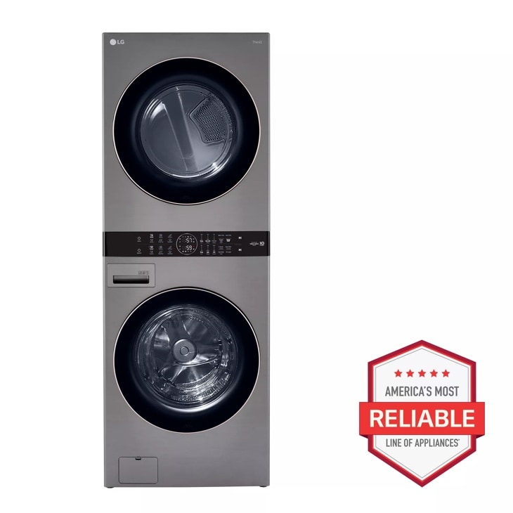 LG Single Unit Front Load LG WashTower with Center Control 4.5 cu. ft. Washer and 7.4 cu. ft. Gas Dryer
