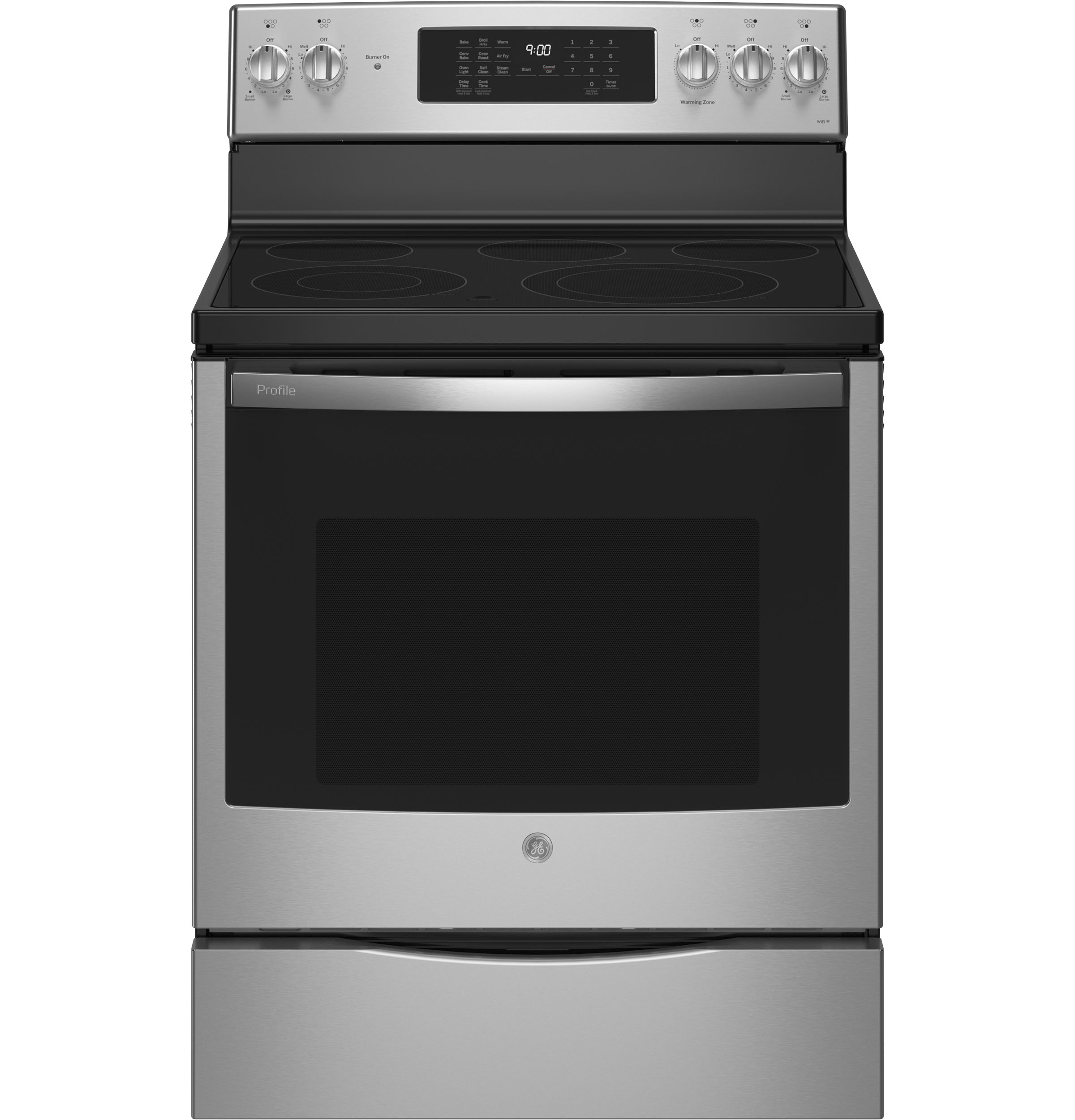GE Profile GE Profile™ ENERGY STAR® 30" Smart  Free-Standing Electric Convection Fingerprint Resistant Range with No Preheat Air Fry