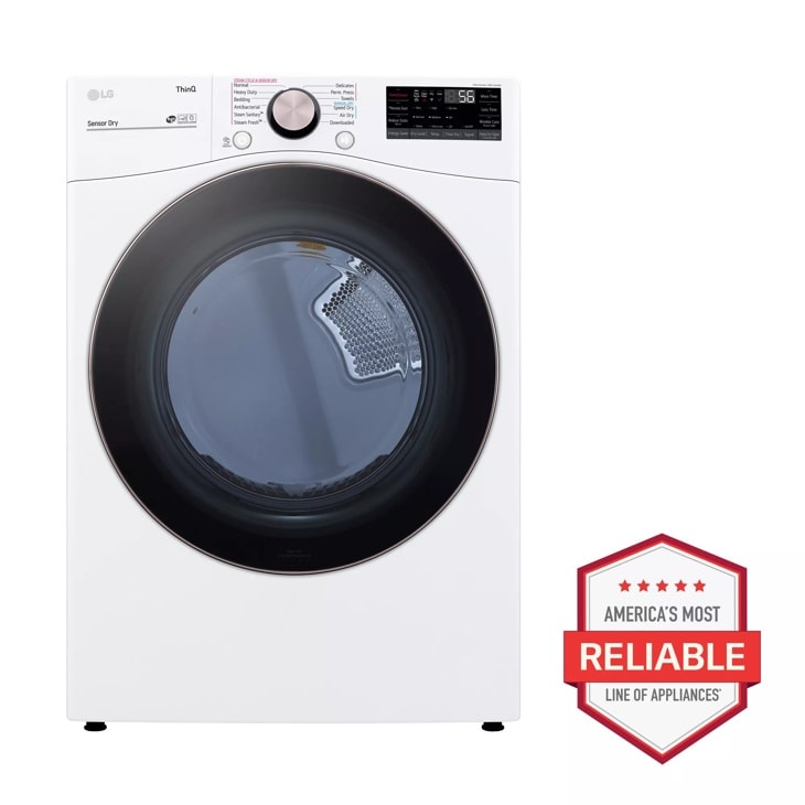LG 7.4 cu. ft. Ultra Large Capacity Smart wi-fi Enabled Front Load Gas Dryer with TurboSteam and Built-In Intelligence