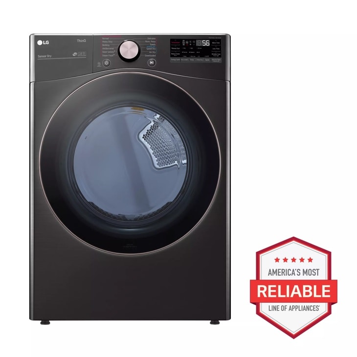 LG 7.4 cu. ft. Ultra Large Capacity Smart Wi-Fi Enabled Front Load Gas Dryer with TurboSteam and Built-In Intelligence