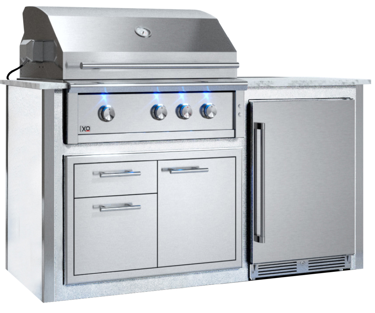 XO Appliances Factory Assembled, Appliance Ready Designer Island