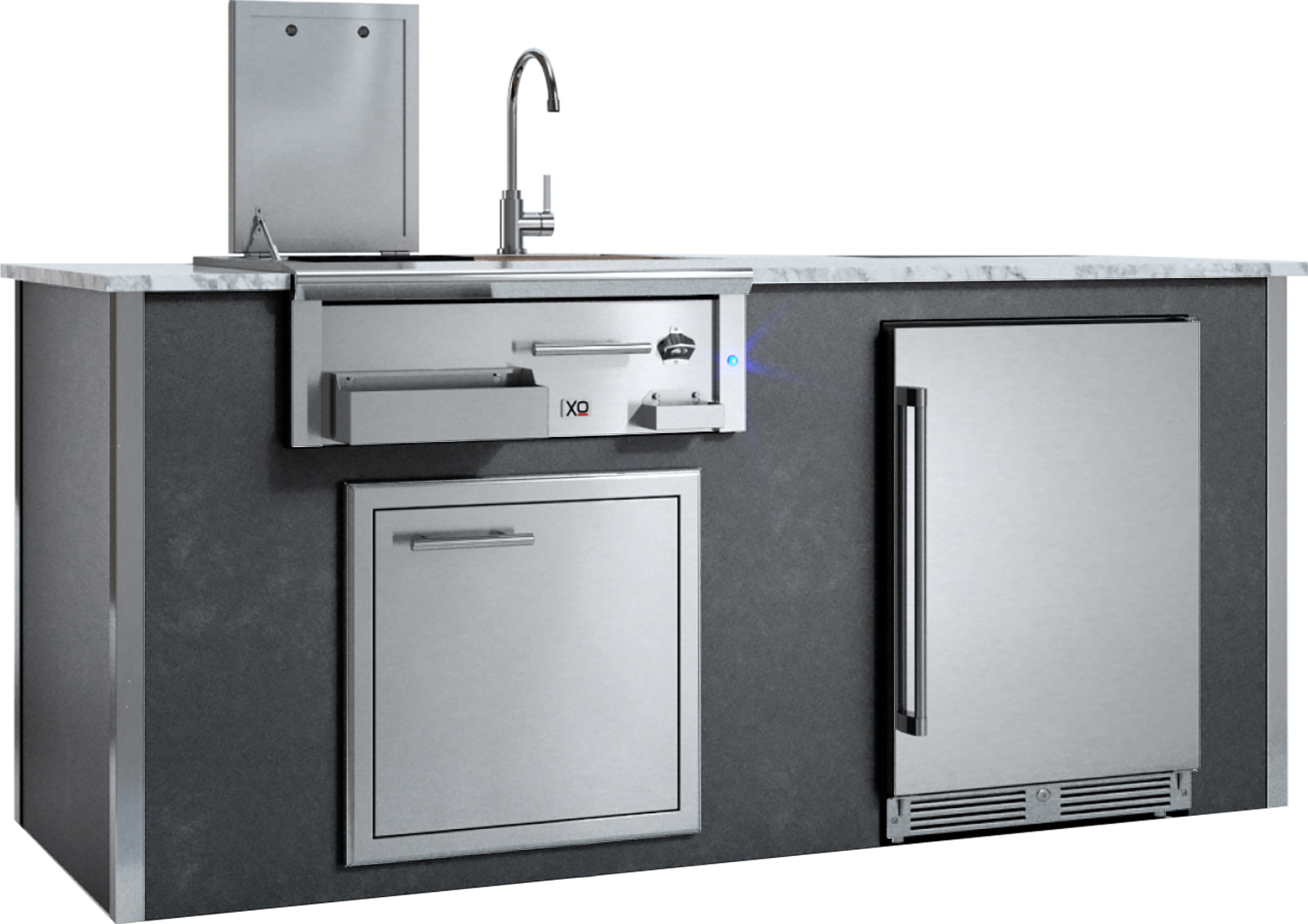 XO Appliances Factory Assembled, Appliance Ready Designer Island