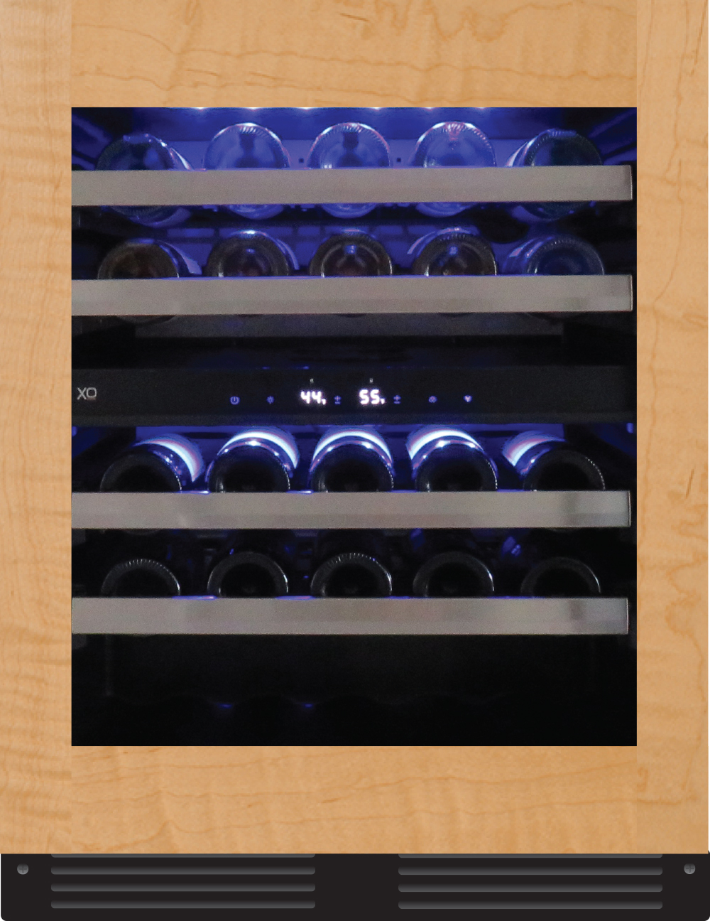 XO Appliances 24 Wine Cooler, Dual Zone, Panel Ready Glass Reversible Door, for ADA, European or US Standard Height