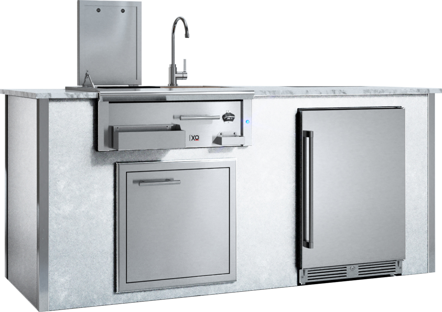 XO Appliances Factory Assembled, Appliance Ready Designer Island