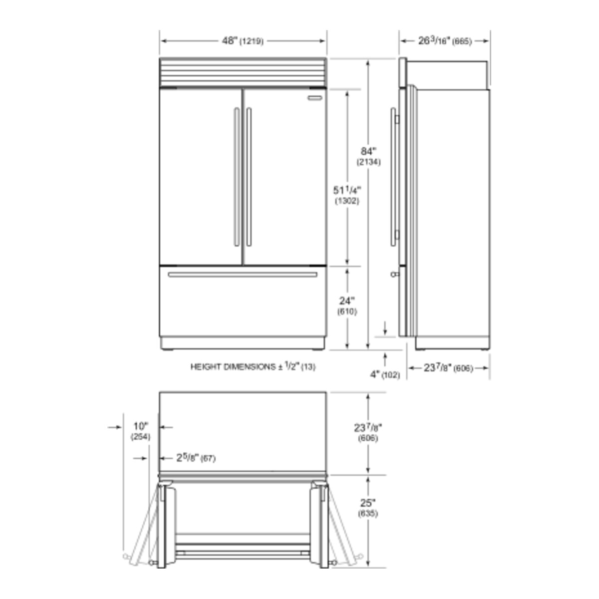 Sub-Zero Built In French Door Built In Refrigeration CL4850UFD/S/P