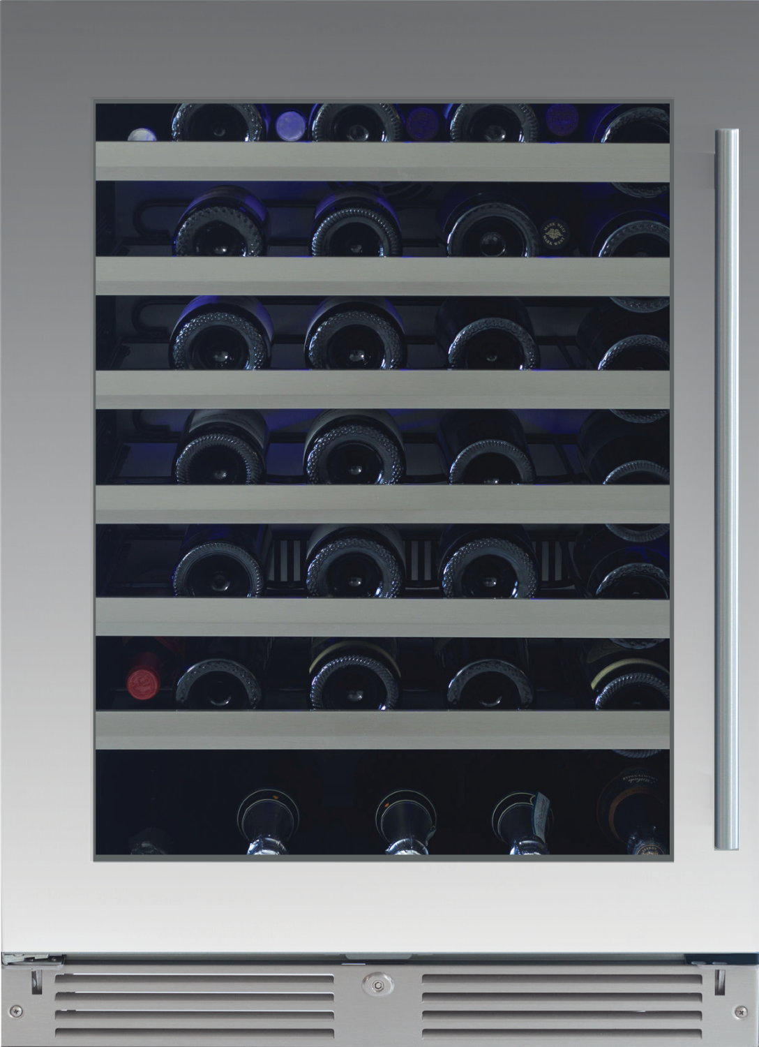 XO Appliances 24 Wine Cooler, Single Zone with a Stainless Steel and Glass Door, Left Hinge