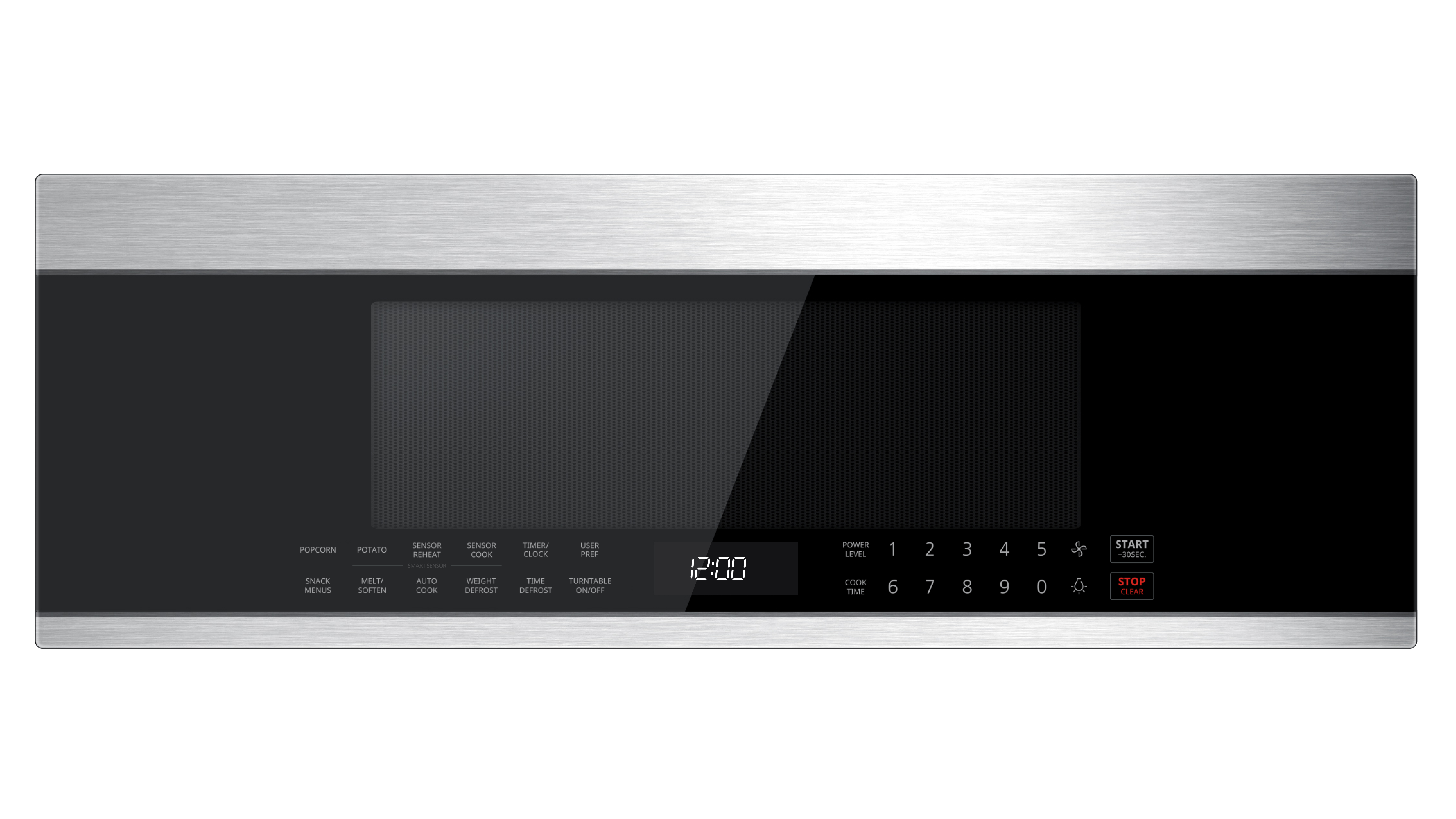 XO Appliances 30W Low Profile OTR Microwave 1000W 300CFM 1.34 cu ft - Black Glass