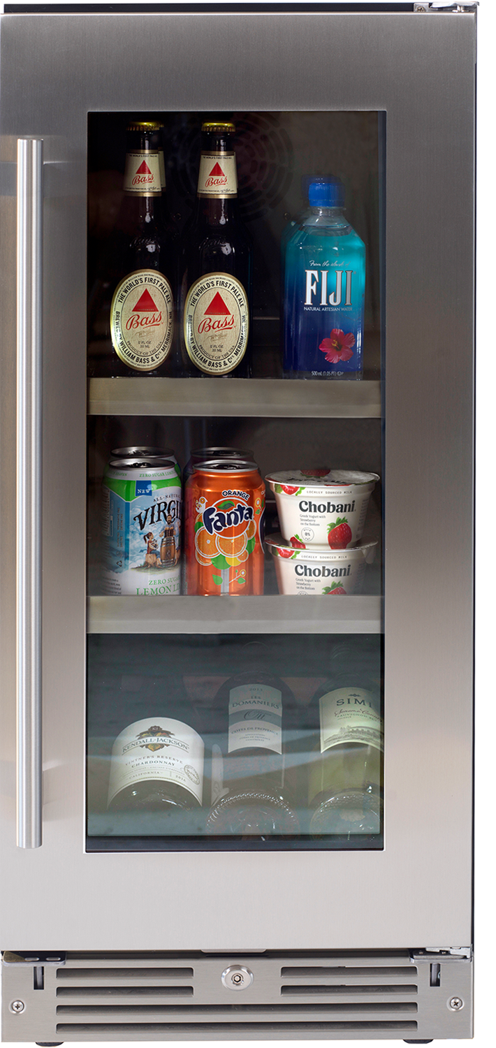 XO Appliances 15 Beverage Center with a Stainless Steel and Glass Door, Right Hinge
