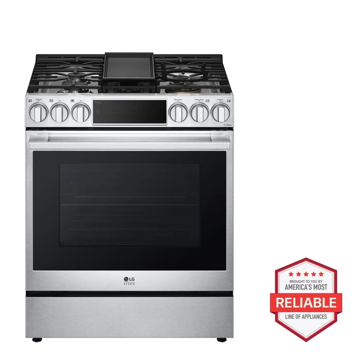 Model: LSDS6338F | LG Studio LG STUDIO 6.3 cu. ft. Smart Wi-Fi Dual Fuel Slide-in Range with ProBake Convection and EasyClean