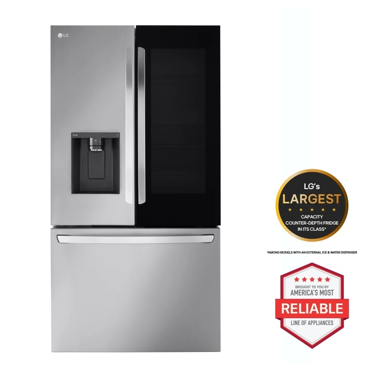 Model: LRFOC2606S | LG 26 cu. ft. Smart InstaView Counter-Depth MAX French Door Refrigerator