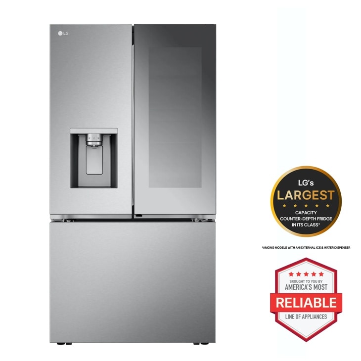 Model: LRYKC2606S | LG 26 cu. ft. Counter-Depth French Door Refrigerator - Stainless Steel