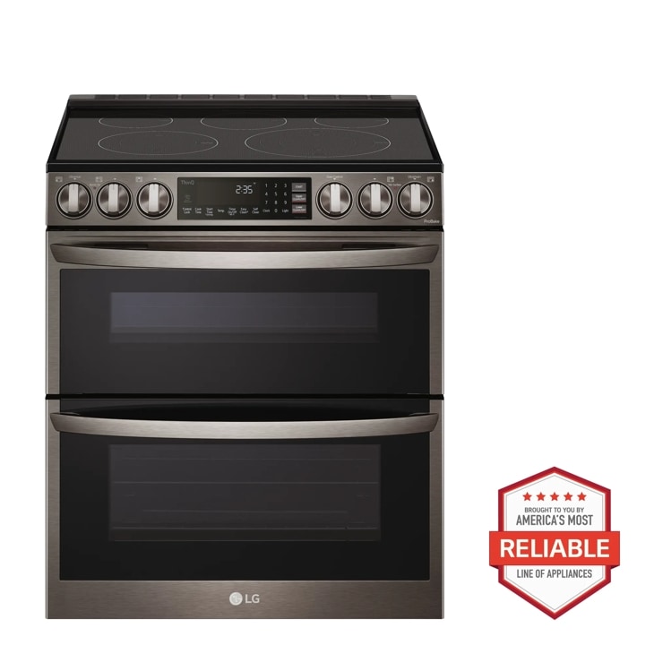 Model: LTEL7337D | LG 7.3 cu. ft. Smart Electric Double Oven Slide-in Range with InstaView, ProBake Convection, Air Fry, and Air Sous Vide