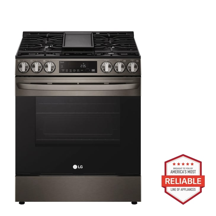 Model: LSGL5833D | LG 5.8 cu. ft. Smart Wi-Fi Enabled Fan Convection Gas Slide-in Range with Air Fry & EasyClean