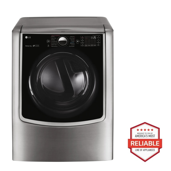 Model: DLGX9001V | LG 9.0 cu. ft. Large Smart wi-fi Enabled Gas Dryer w/ TurboSteam