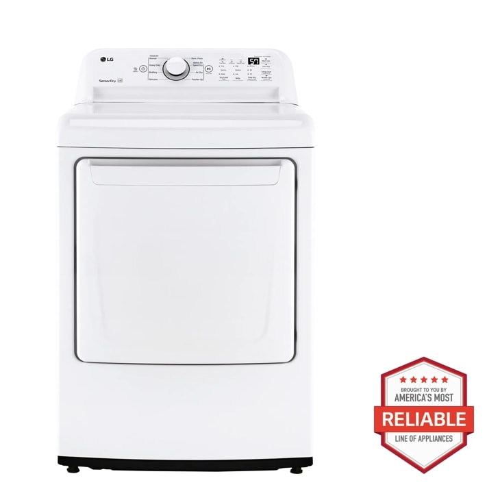 Model: DLG7001W | LG 7.3 cu. ft. Ultra Large Capacity Gas Dryer with Sensor Dry Technology