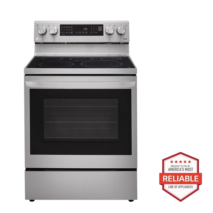Model: LREL6325F | LG 6.3 cu. ft. Smart Wi-Fi Enabled True Convection InstaView Electric Range with Air Fry