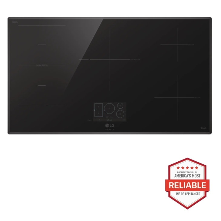 Model: CBIS3618B | LG Studio LG STUDIO 36 Inch Induction Cooktop with 5 Burners and Flex Cooking Zone