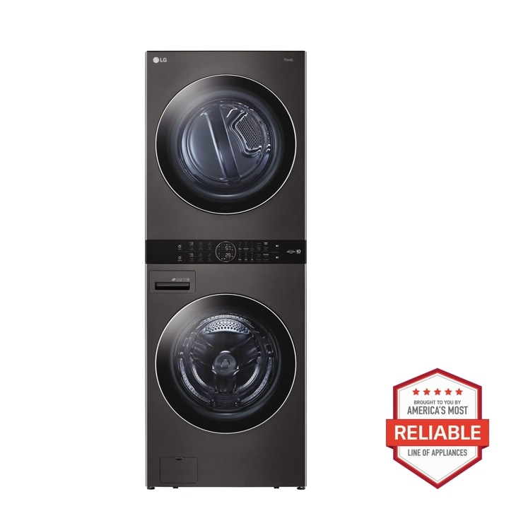 Model: WKGX201HBA | LG Single Unit Front Load LG WashTower with Center Control 4.5 cu. ft. Washer and 7.4 cu. ft. Gas Dryer