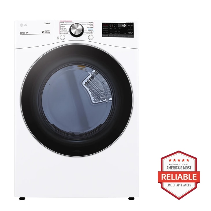 Model: DLGX4201W | LG 7.4 cu. ft. Ultra Large Capacity Smart Wi-Fi Enabled Front Load Gas Dryer with TurboSteam and Built-In Intelligence
