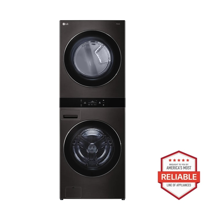 Model: WKEX300HBA | LG Single Unit Front Load LG WashTower with Center Control 5.0 cu. ft. Washer & 7.4 cu. ft. Electric Dryer