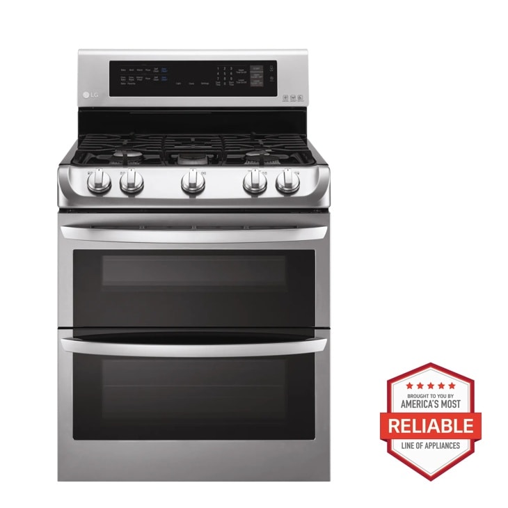 Model: LDG4313ST | LG 6.9 cu. ft. Gas Double Oven Range with ProBake Convection and EasyClean