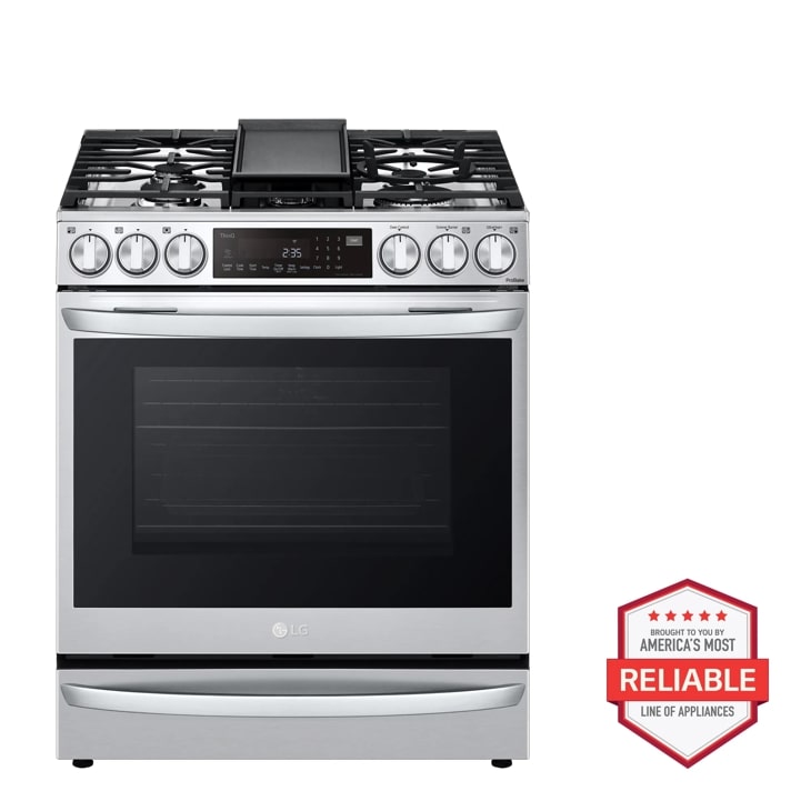 Model: LSGL6337F | LG 6.3 cu. ft. Smart Gas Slide-in Range with InstaView ProBake Convection, Air Fry, and Air Sous Vide