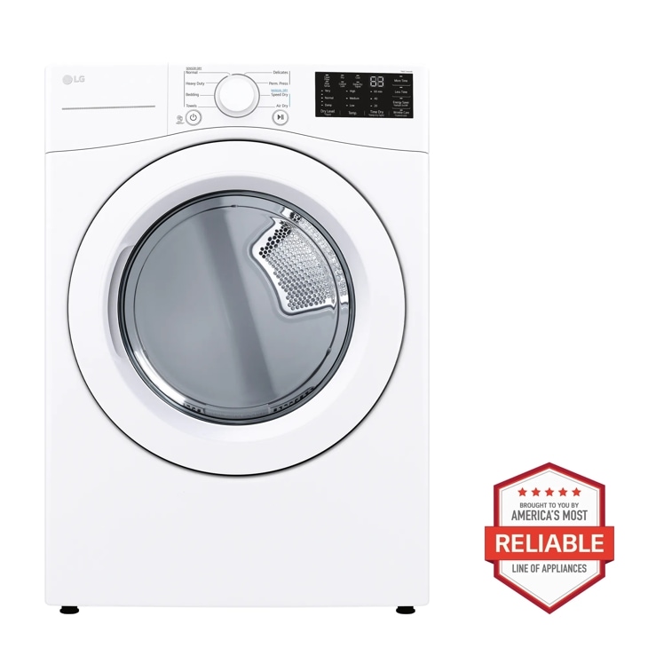 Model: DLE3470W | LG 7.4 cu. ft. Ultra Large Capacity Electric Dryer