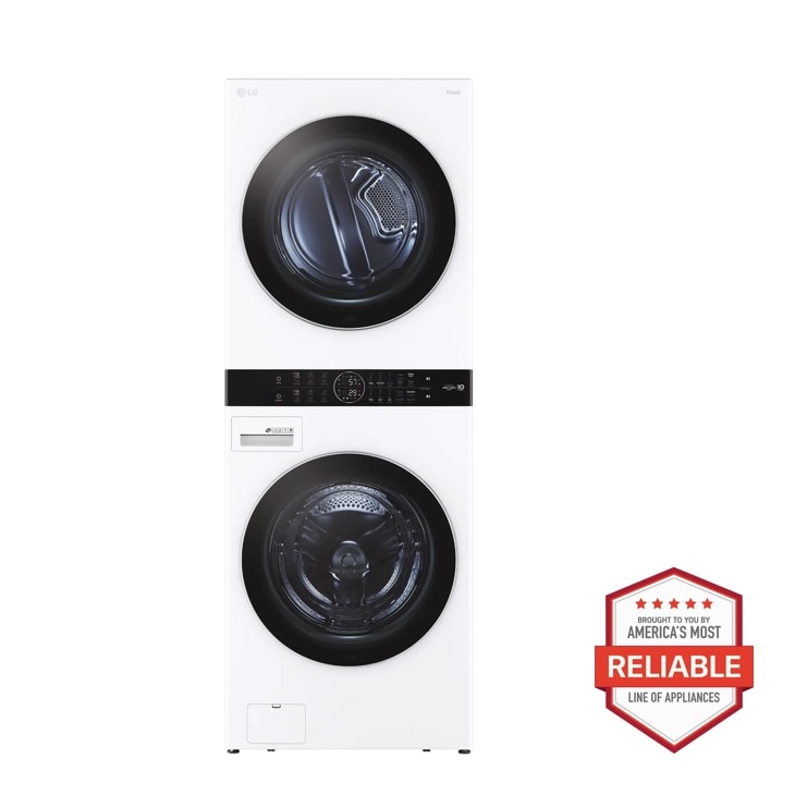Model: WKEX200HWA | LG Single Unit Front Load LG WashTower with Center Control 4.5 cu. ft. Washer and 7.4 cu. ft. Electric Dryer