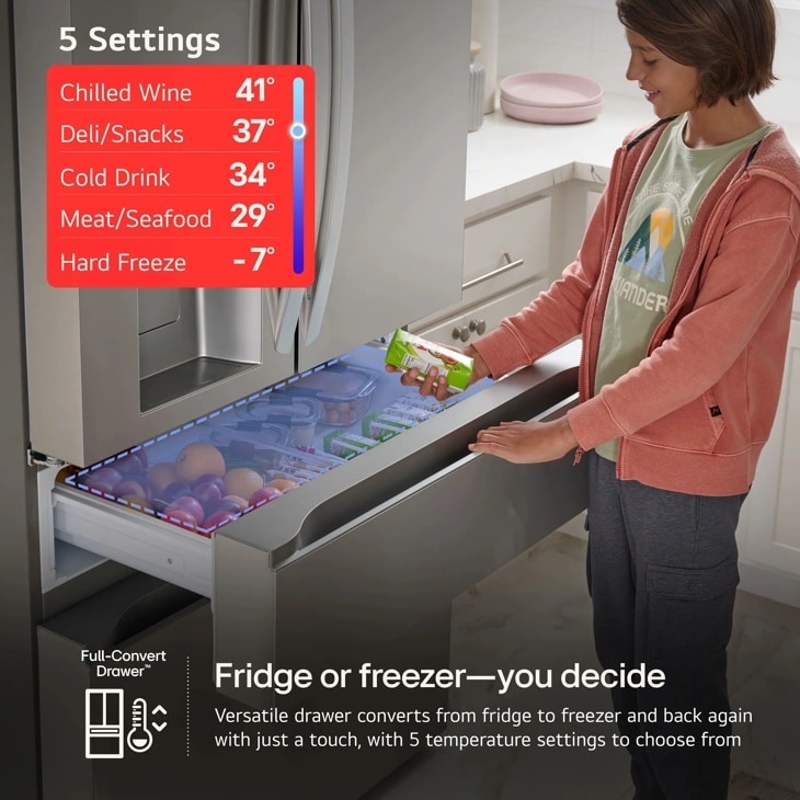 Model: LRMXS3006S | LG 30 cu. ft. Smart French Door Refrigerator with Craft Ice & Full-Convert Drawer