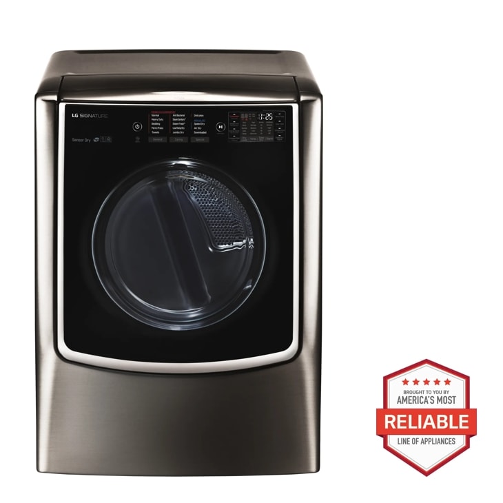 Model: DLGX9501K | LG Signature LG SIGNATURE 9.0 cu. ft. Large Smart Wi-Fi Enabled Gas Dryer w/ TurboSteam