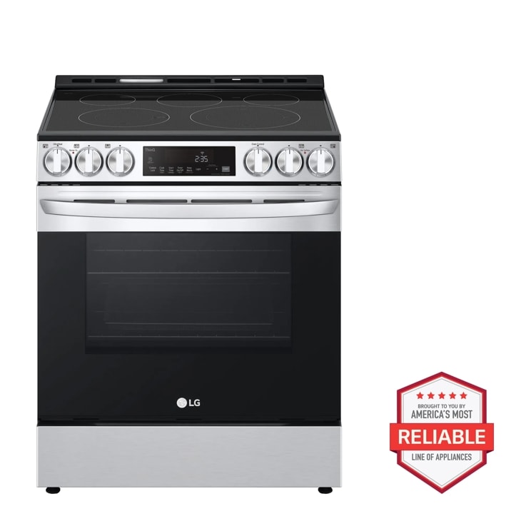 Model: LSEL6333F | LG 6.3 cu. ft. Smart Wi-Fi Enabled Fan Convection Electric Slide-in Range with Air Fry & EasyClean