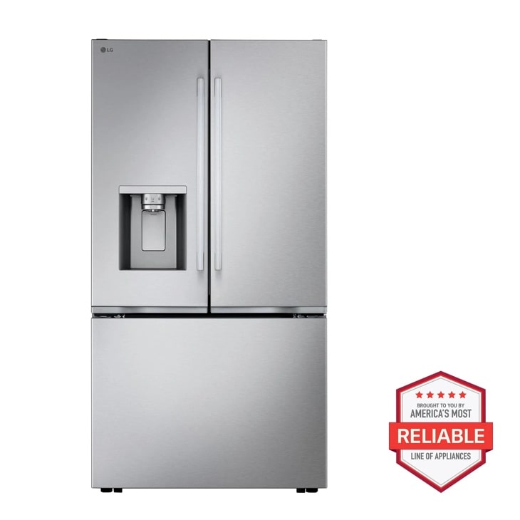 LG 24 cu. ft. Counter-Depth MAX with Zero Clearance 3-Door French Door Refrigerator