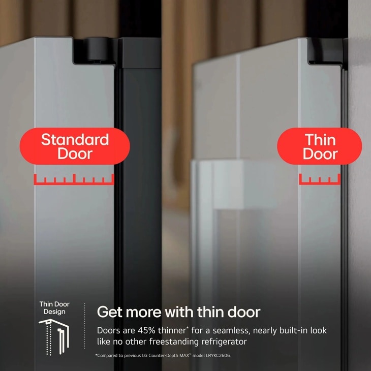 Model: LF24Z6330S | LG 24 cu. ft. Counter-Depth MAX with Zero Clearance 3-Door French Door Refrigerator