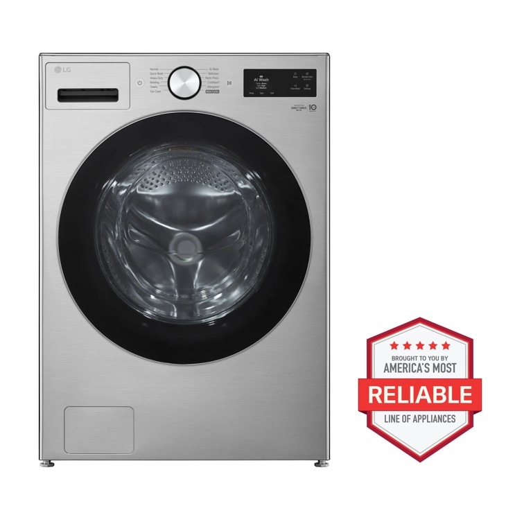LG 5.0 cu. ft. Mega Capacity Smart Front Load Washer with TurboWash 360, Built-In Intelligence and Hybrid Electronic Controls with LCD Display