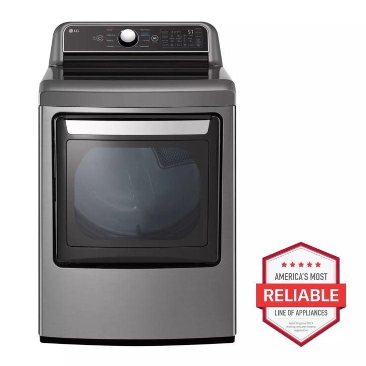 LG 7.3 cu. ft. Ultra Large Capacity Smart wi-fi Enabled Rear Control Electric Dryer with EasyLoad Door