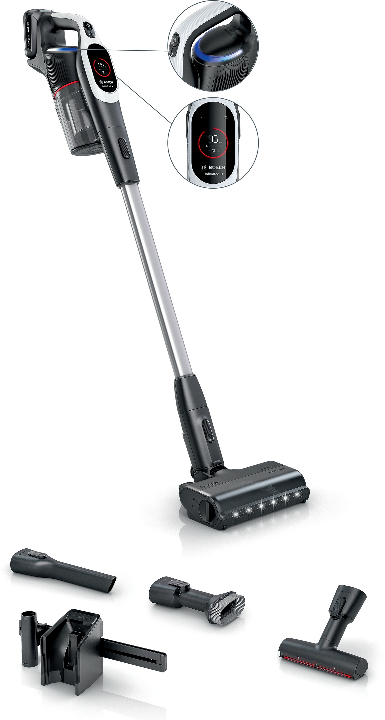 Bosch Rechargeable vacuum cleaner, Unlimited 9, White