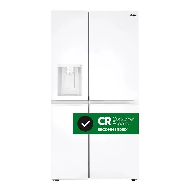 LG 27 cu. ft. Side-by-Side Refrigerator with Ice Dispenser - Smooth White