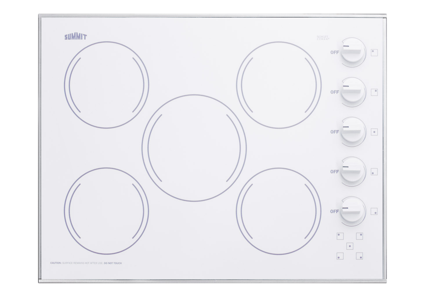 Summit 27" Wide 230V 5-Burner Radiant Cooktop Summit 27" Wide 230V 5-Burner Radiant Cooktop