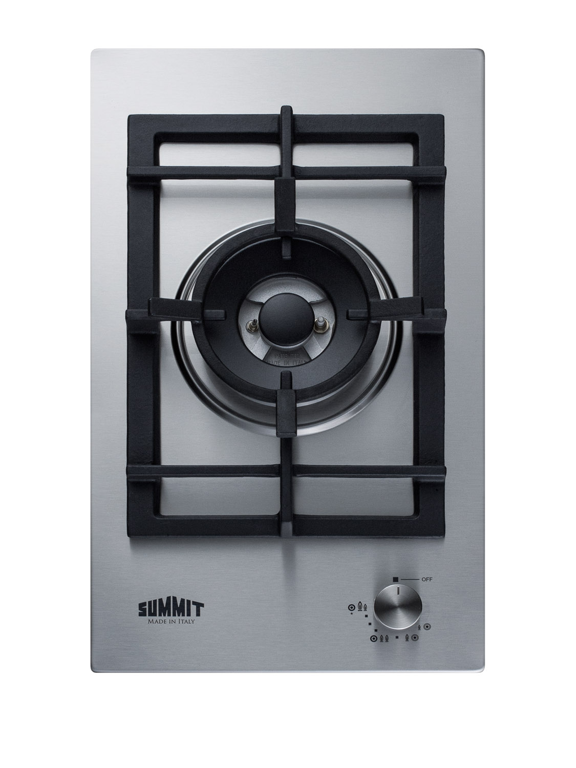 Summit 12" Wide 1-Burner Gas Cooktop In Stainless Steel Summit 12" Wide 1-Burner Gas Cooktop In Stainless Steel