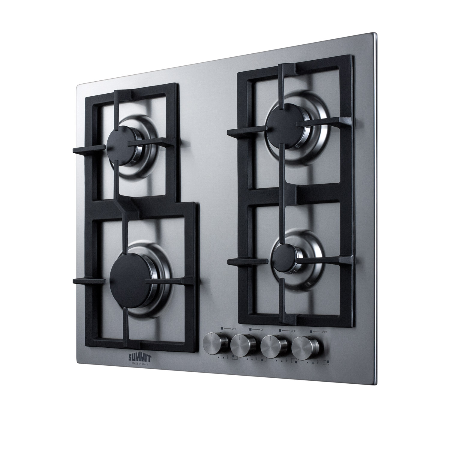 Model: GCJ4SS | Summit 24" Wide 4-Burner Gas Cooktop In Stainless Steel Model: GCJ4SS | Summit 24" Wide 4-Burner Gas Cooktop In Stainless Steel