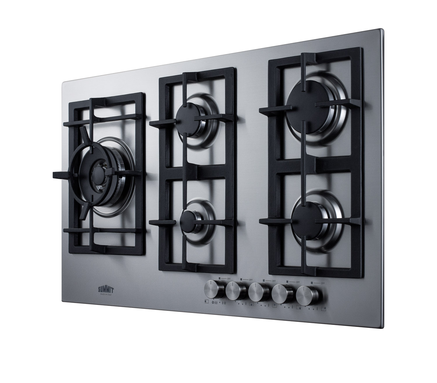 Model: GCJ536SS | Summit 34" Wide 5-Burner Gas Cooktop In Stainless Steel Model: GCJ536SS | Summit 34" Wide 5-Burner Gas Cooktop In Stainless Steel