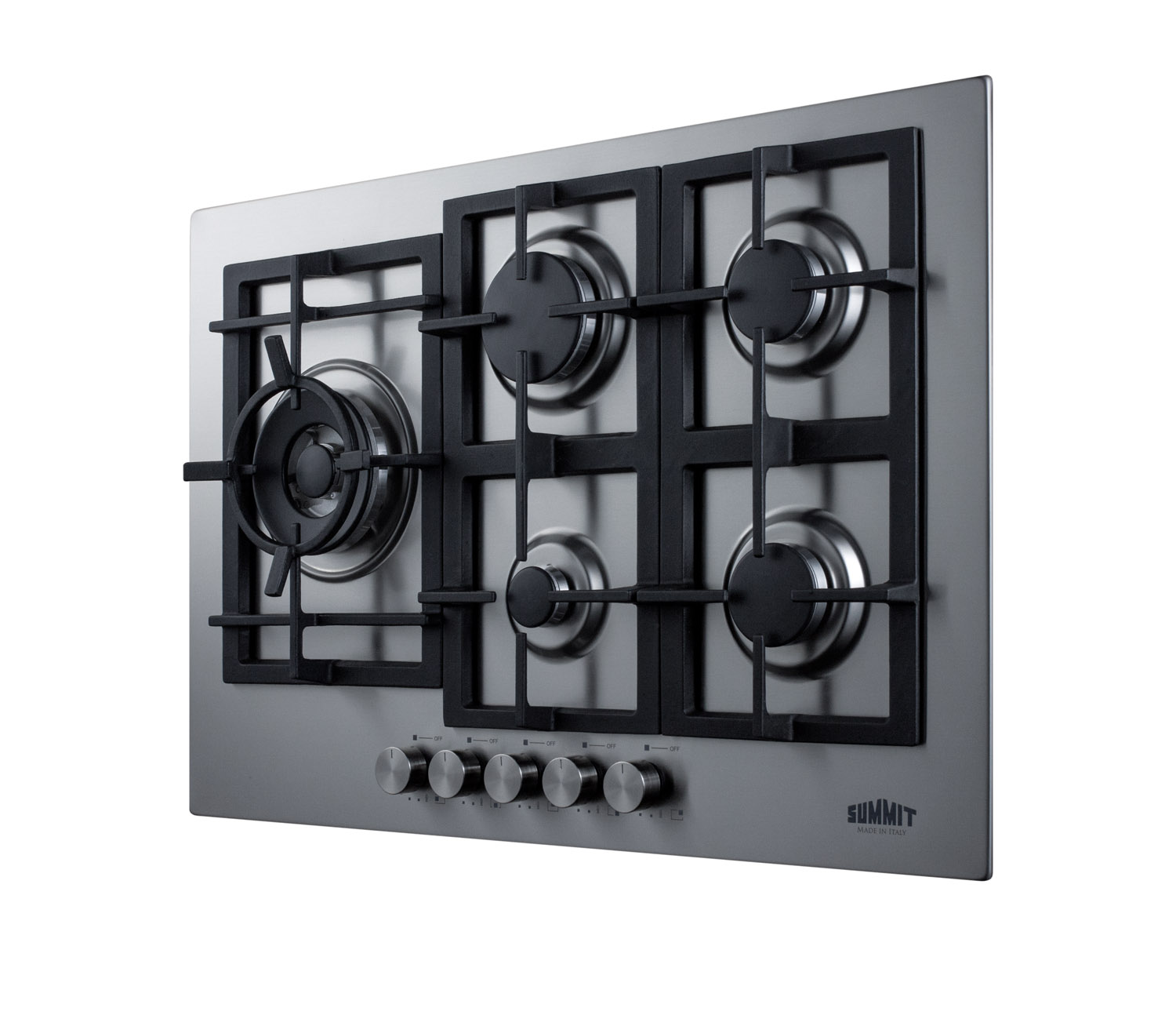 Model: GCJ5SS | Summit 30" Wide 5-Burner Gas Cooktop In Stainless Steel Model: GCJ5SS | Summit 30" Wide 5-Burner Gas Cooktop In Stainless Steel