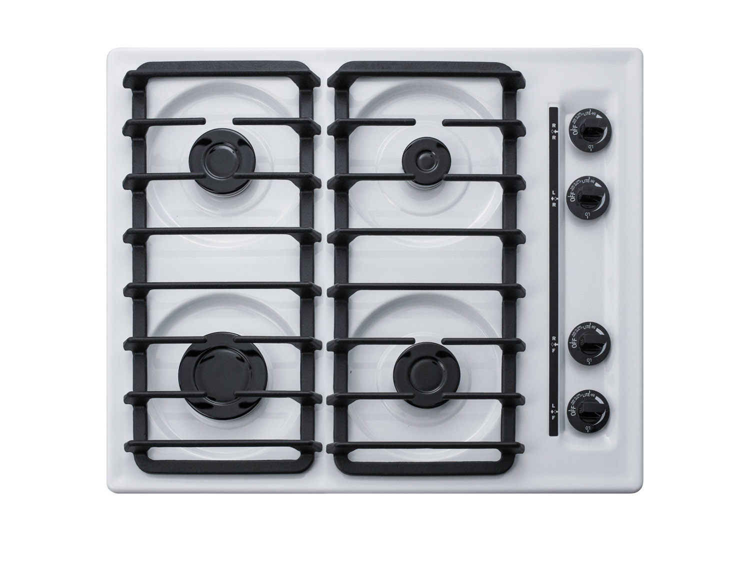 Summit 24" Wide 4-Burner Gas Cooktop