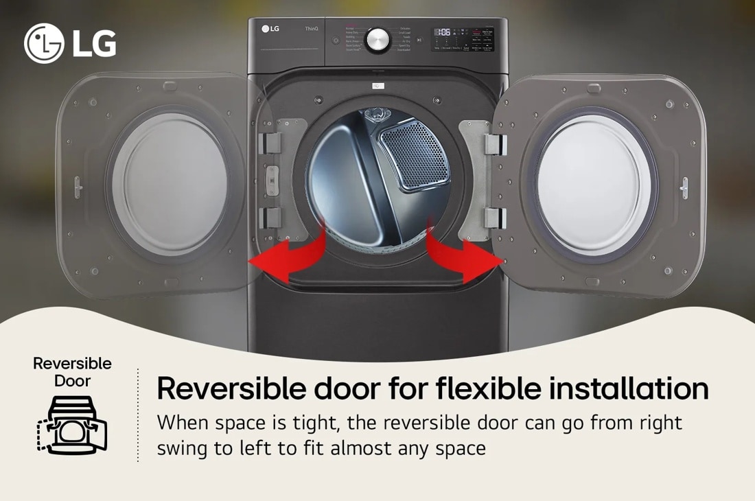 Model: DLGX8901B | LG 9.0 cu. ft. Mega Capacity Smart Wi-Fi Enabled Front Load Gas Dryer with TurboSteam and Built-In Intelligence