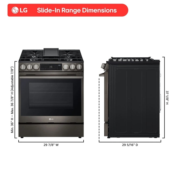 Model: LSGL6335Z | LG 6.3 cu ft. Smart Gas Slide-In Range with ProBake Convection InstaView, and Air Fry