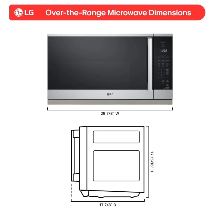 Model: MVEL2125X | LG 2.1 cu. ft. Smart Over-the-Range Microwave Oven with ExtendaVent 2.0 & EasyClean