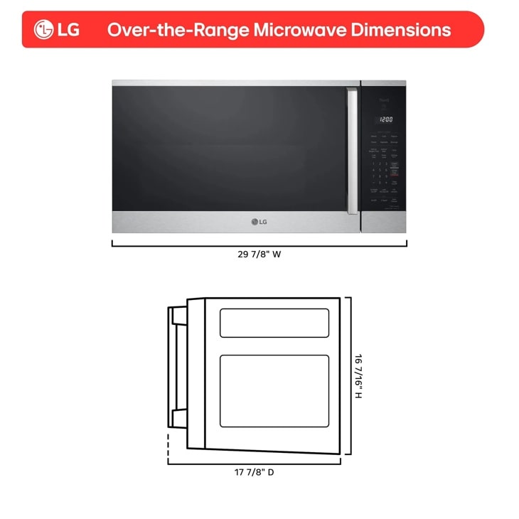 Model: MVEM1825X | LG 1.8 cu. ft. Smart Over-the-Range Microwave Oven with EasyClean